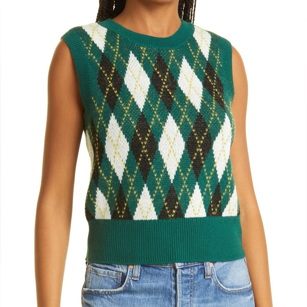 STAUD Joker Argyle Sweater Vest